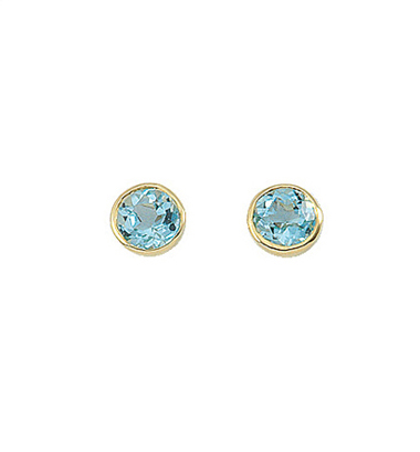 Ear studs gold 585/GG, aquamarine