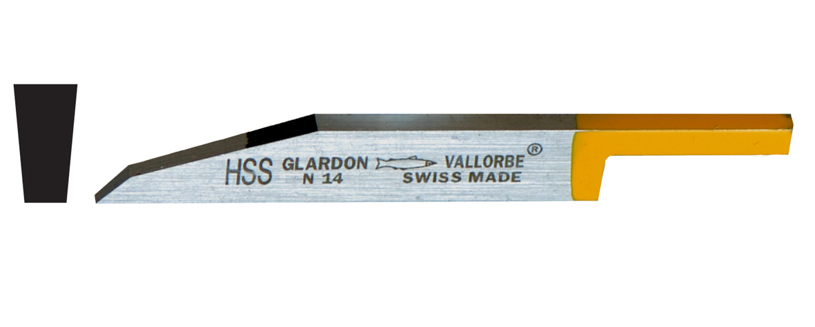 Steekbeitel uit HSS Glardon Vallorbe plat 0,6mm GRS