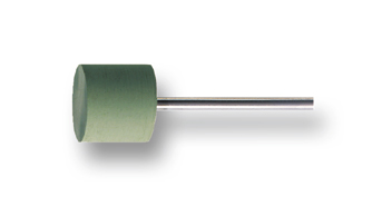 Silicone polisher roller, green (very fine), mounted