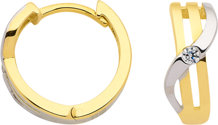 Creolen Gold 333/GG/rh Ø 13,90, Zirkonia