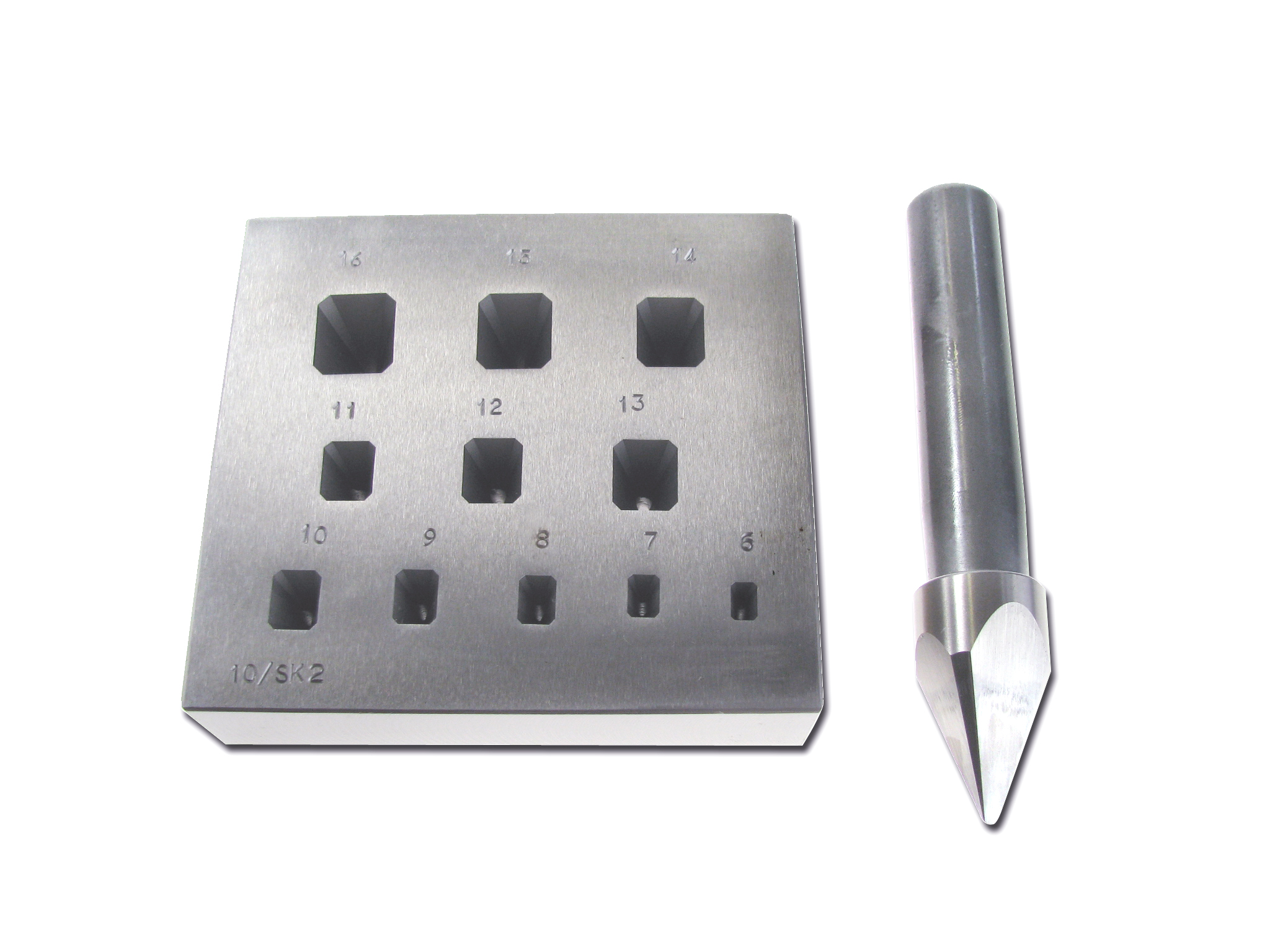 Stamping block, rectangular, bevelled 6x4 - 16x14 mm