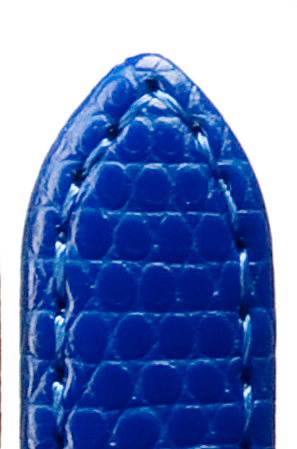 Pasek skórzany Brillant 10mm metaliczny niebieski z modną strukturą jaszczurki, szyty