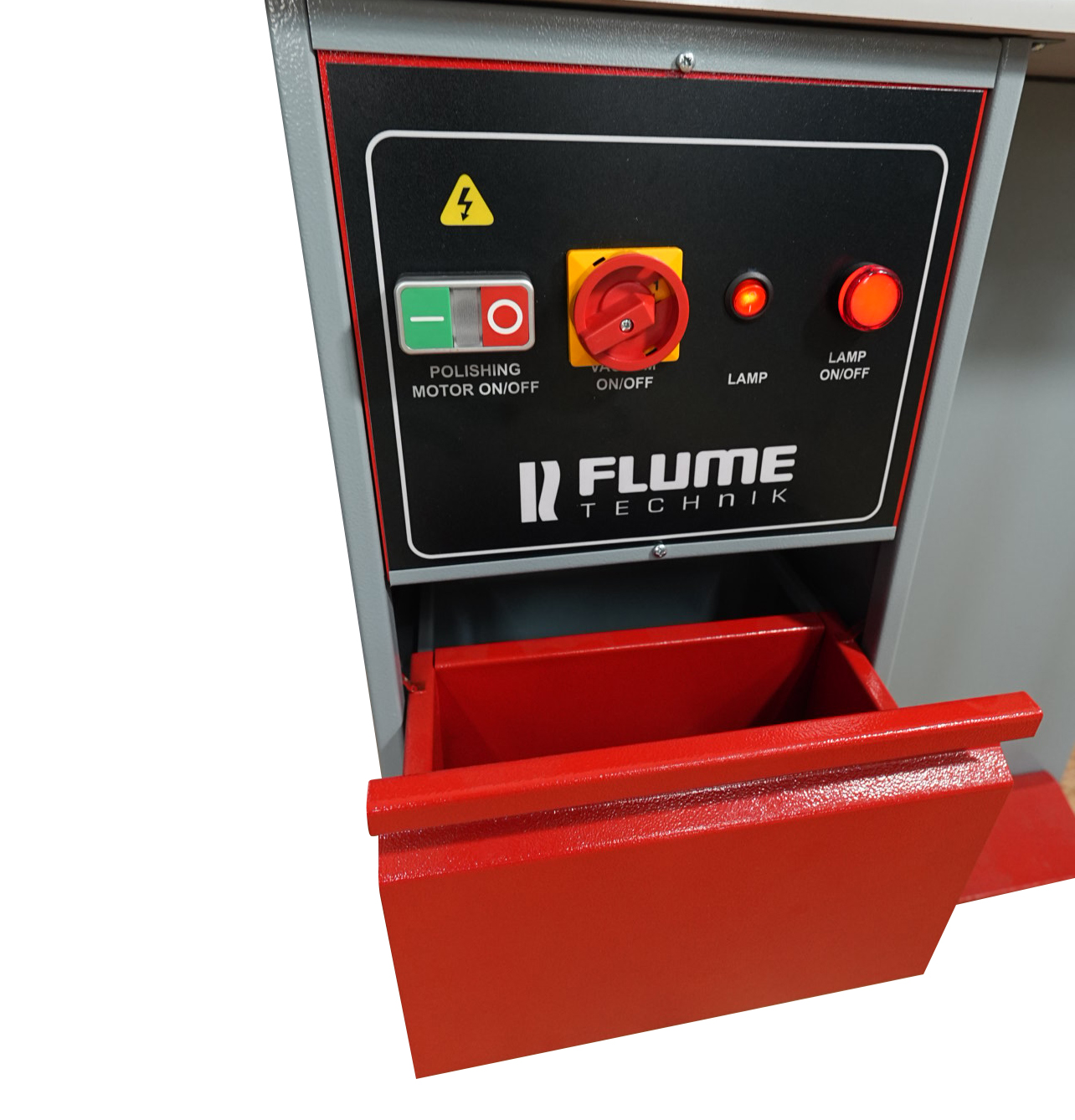 Poliermaschine 01-GLP mit Absaugung und LED-Beleuchtung, Einzelarbeitsplatz