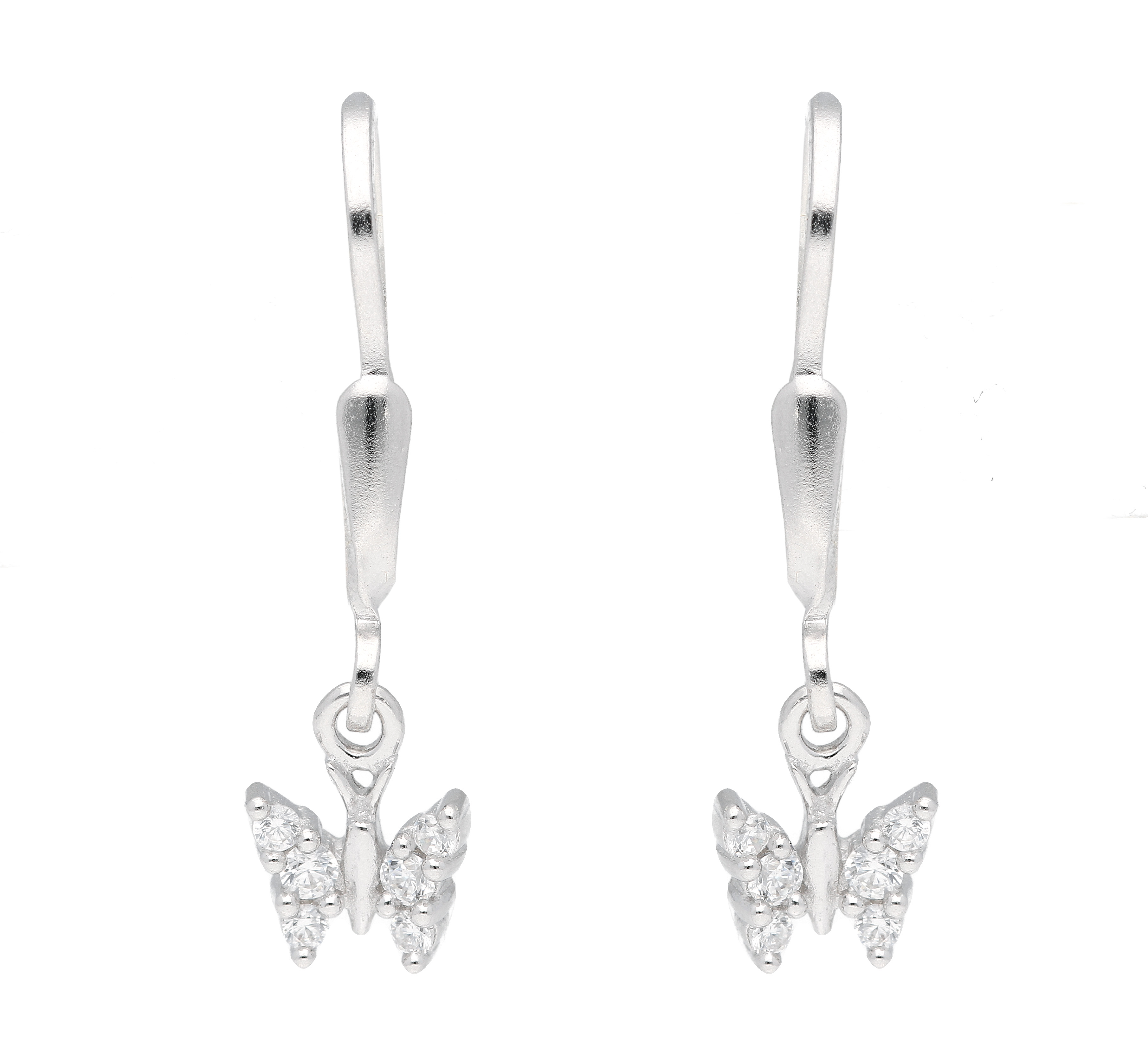 Ohrhänger 3er Sort. 925/rh Schmetterling mit Zirkonia