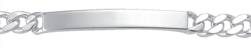 ID-armband zilver 925/-, vlakke schakels 23cm