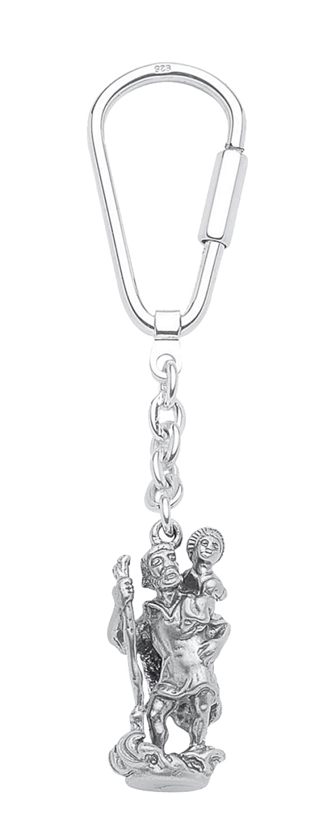 Keychain silver 925/ox 15.00x33.00 mm, St. Christopher