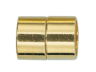 Magnetic clasp multi-row with base silver 925/- yellow polished, cylinder Ø 12.00mm length 15.00mm