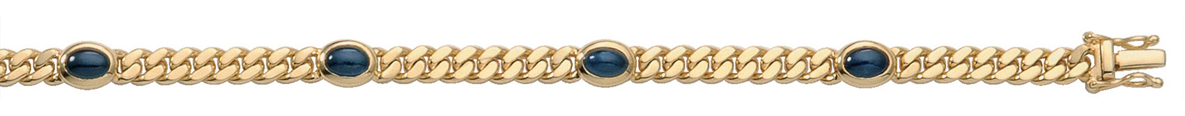 armband goud 585/gg, saffier