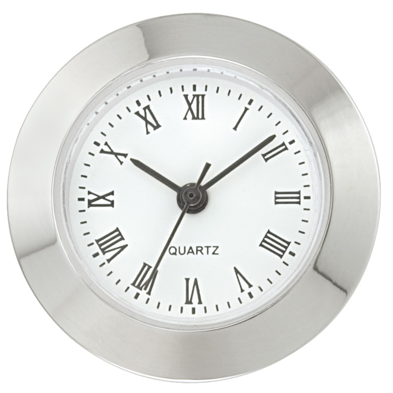 Mini Insert Movement MC Drum Ø 24mm, bezel Ø 25,2mm chromed, dial white-antique, roman numerals