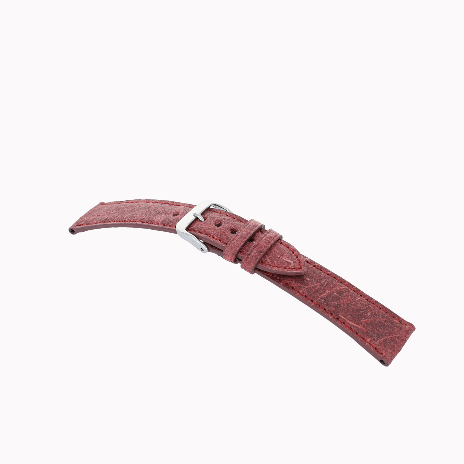 Leather strap Cisano 18mm madder red vegan