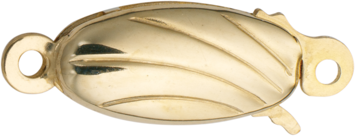 Schmuckschließe einreihig Gold 375/-Gg, oval, L 12,00 x B 5,00mm