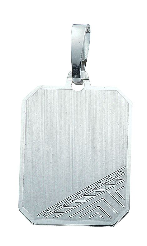 Gravurplatte 3 Stück Silber 925/rh eckig