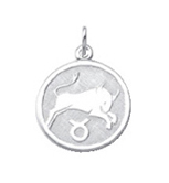 Zodiac silver 835/- Taurus, round