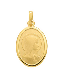 medaille goud 585/gg Madonna, ovaal