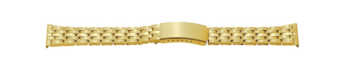 _ Metal band, stainless steel, 22 mm, yellow, PVD, brushed/polished