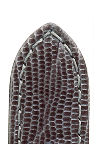 Pasek skórzany Topas 12mm ciemnoszary ze strukturą jaszczurki Teju, szyty