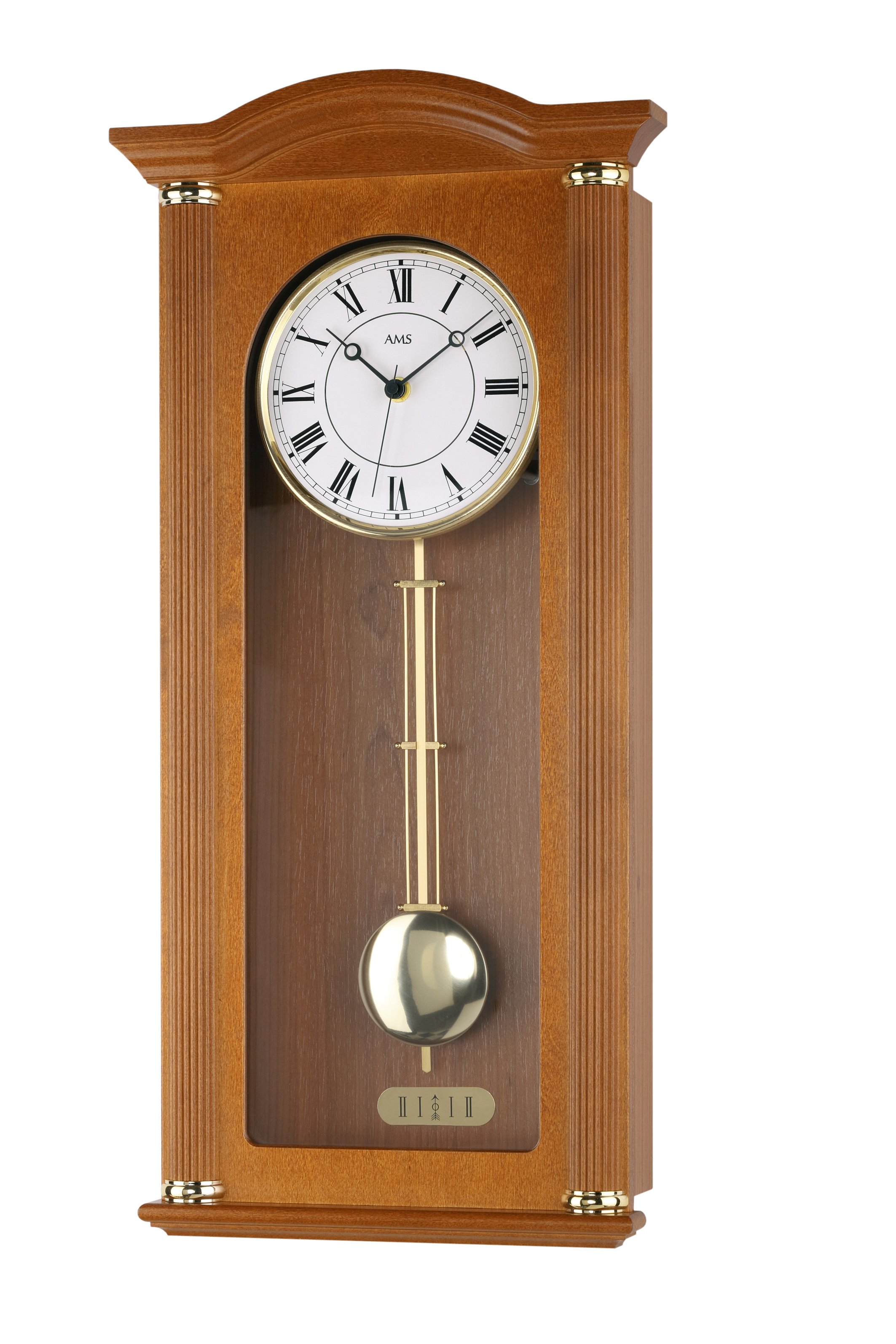 _ AMS Radio controlled pendulum wall clock Siena