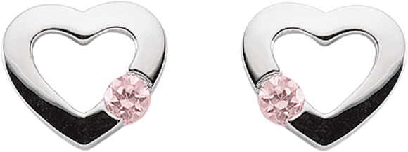 Ohrschmuck Silber 925/rh Herz Zirkonia farbig 3er Sort.