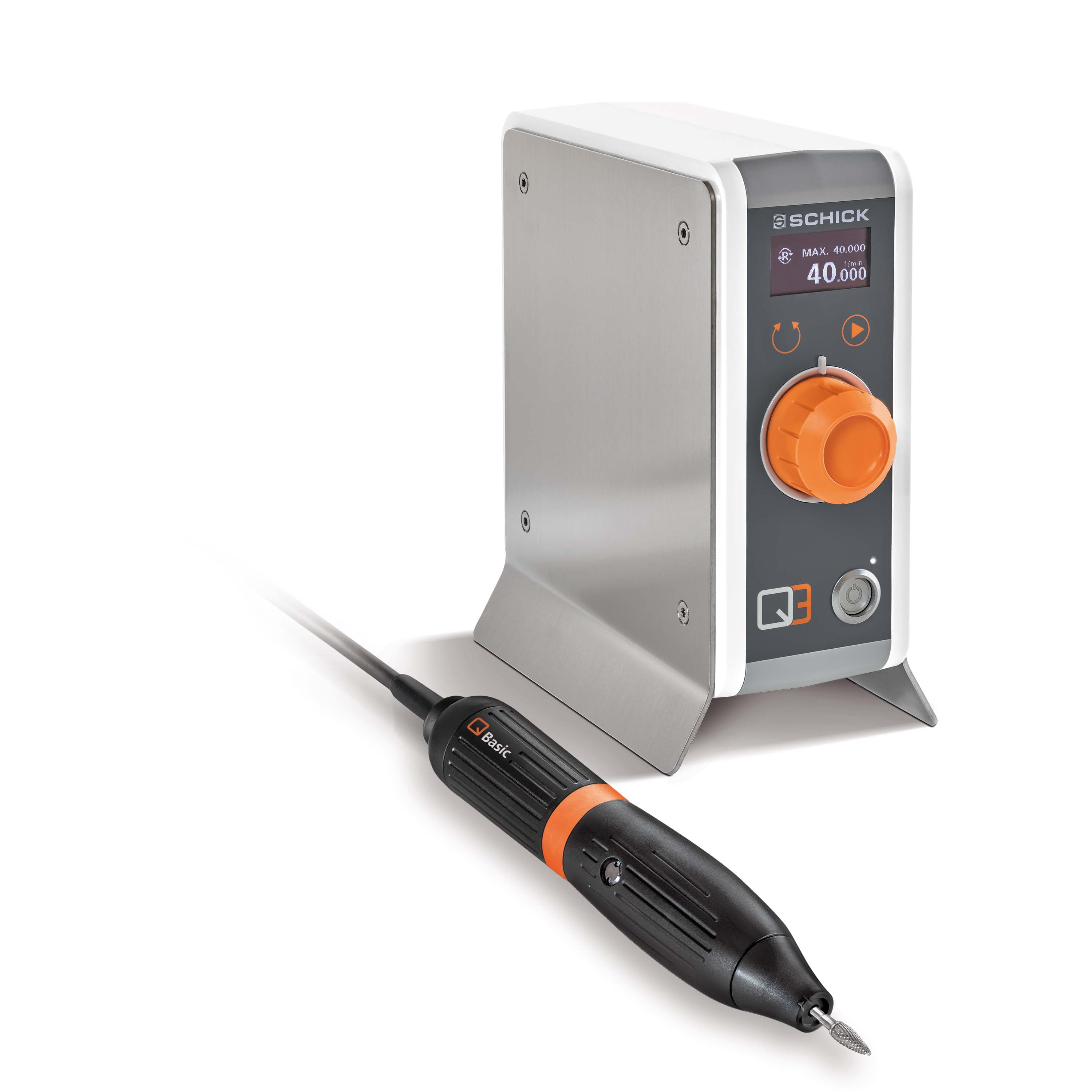 _ Mikromotor Schick Q3 Basic Tischsteuerung komplett mit Steuerung, Handstück und Handstückablage