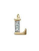 letter hanger goud 585/rh   L, diamant 0,02ct. wpi