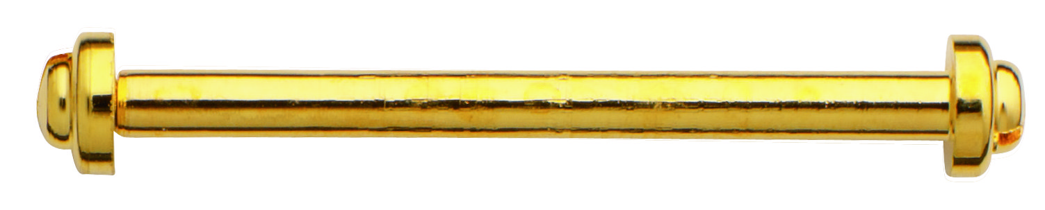 Strap pin, metal, length 12.00mm, Ø 1.45mm, yellow, gold-plated