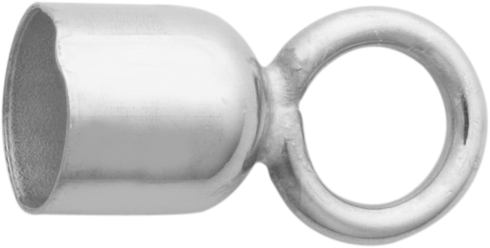 eindkapje zilver 925/- binnen Ø 4,00mm met groot oog, gesloten