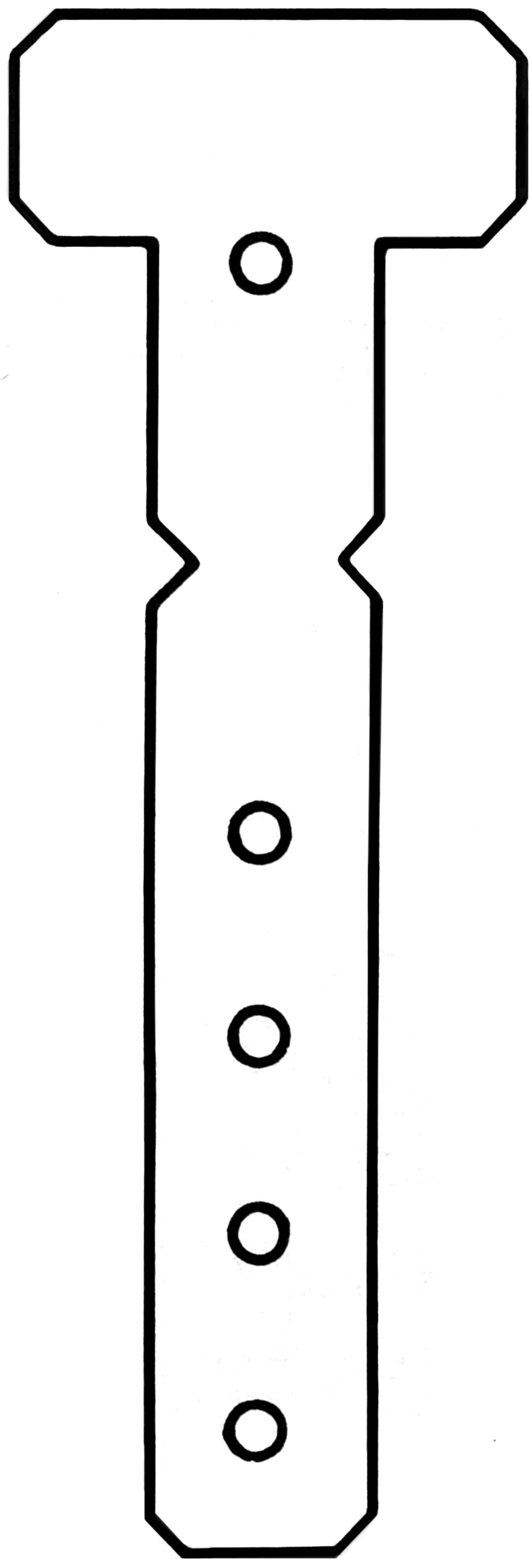 Ringetiketten Kunststoff T-Form lang 54 x 18 mm weiß