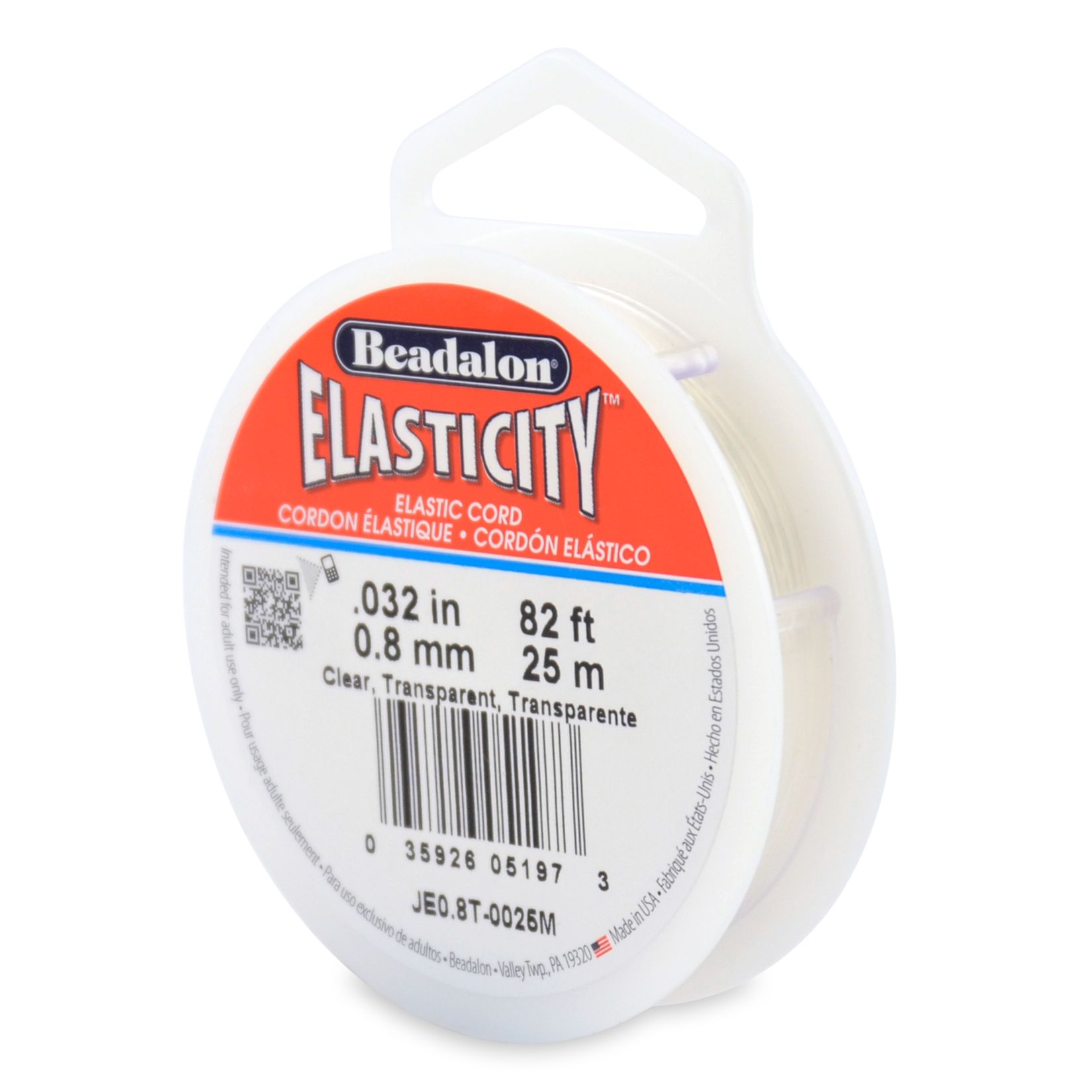 Elastisch Nylon Stretch Koord transparant Ø 0,80mm -25m