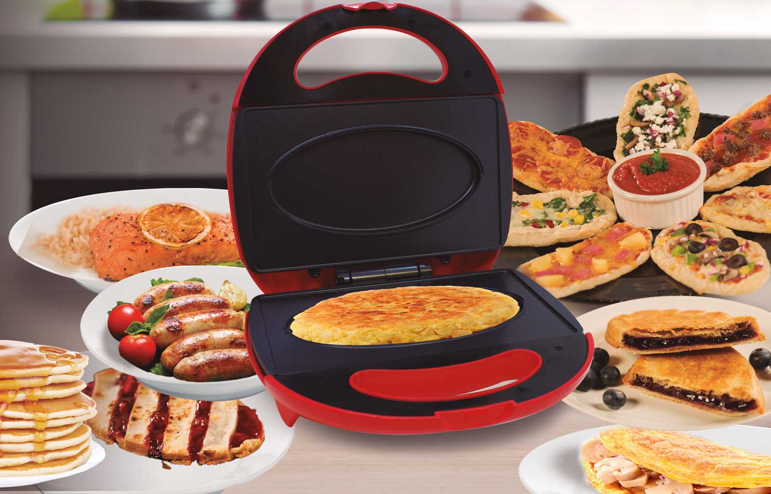 Express Cooker Multigrill for the kitchen - Red