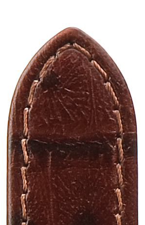 Lederband Gobi 12mm dunkelbraun mit Wildkrokodilprägung