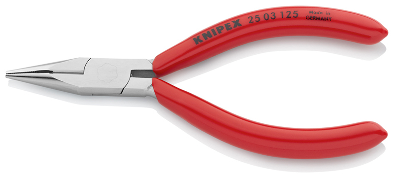 Knipex Flachrundzangemit Schneide und Hieb, Länge 125mm