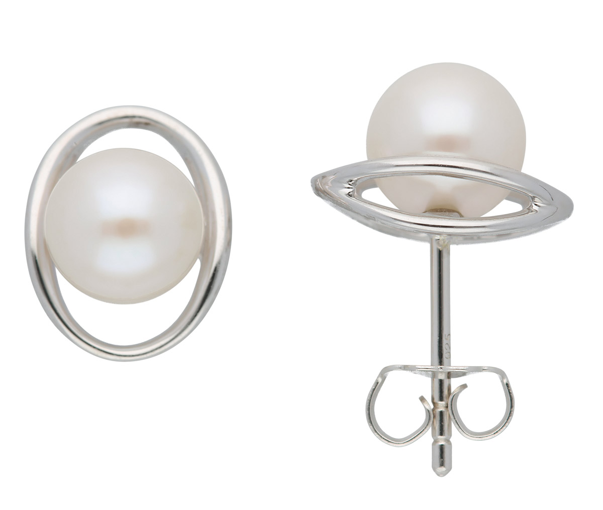Ohrstecker 925/rh, Süßwasserperle