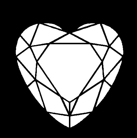 Zirconia heart 4,00x4,00mm white
