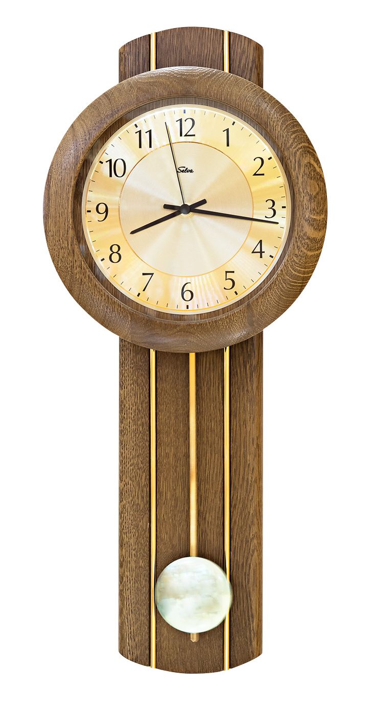 SELVA radio pendulum wall clock oak Gilching