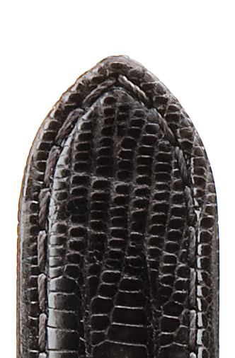 Leather band Teju lizard, 18mm, sewn, dark grey