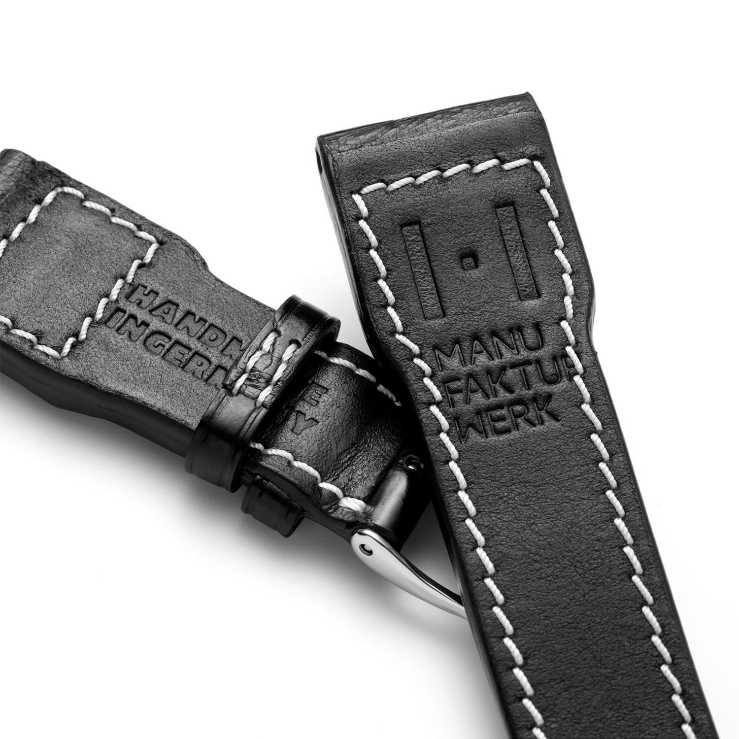 Manufakturwerk leather strap Alligator black 22/18