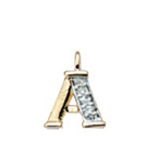 letter hanger goud 585/rh   A, diamant 0,02ct. wpi