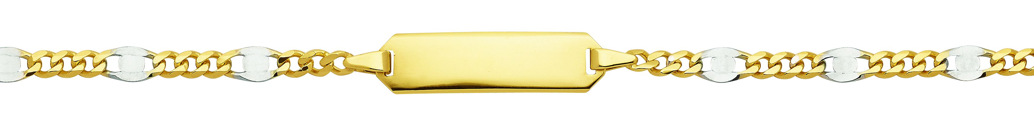 Id-Armband Gold 333/rh, Fantasie 14cm poliert