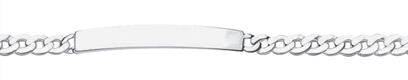Id-armband 3 stuks zilver 925/rh, vlakke schakels 19cm, gepolijst