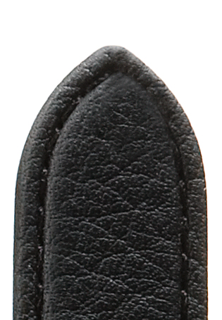 Leather strap, cowhide, Sports, sewn, 18mm, black <br/>Colour: black / Lug width mm: 18.00
