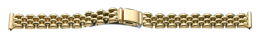 _ Metal band, stainless steel, 16 mm, gold, PVD, polished