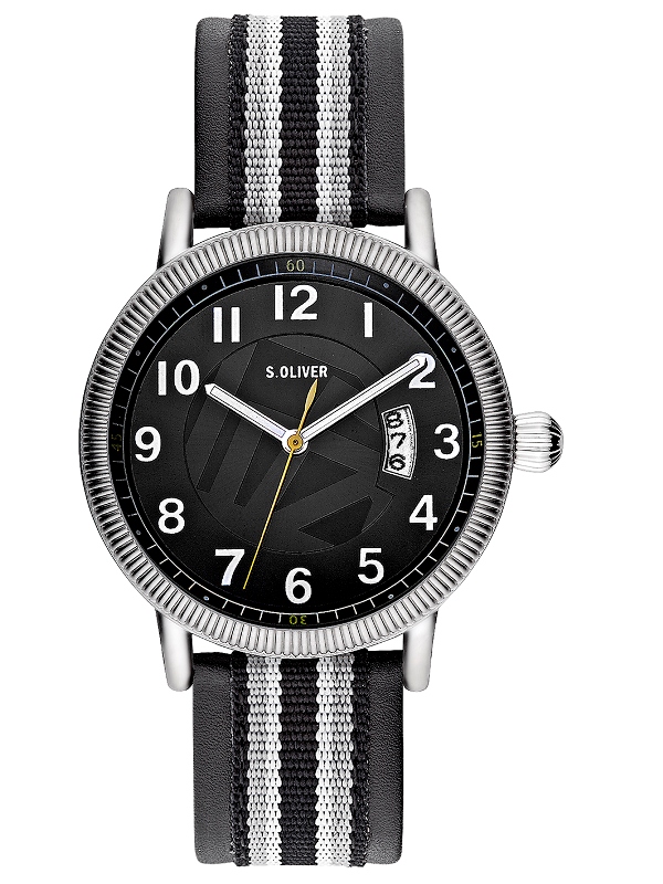 s.Oliver Leder-/ Textil Band schwarz, grau SO-2203-LQ