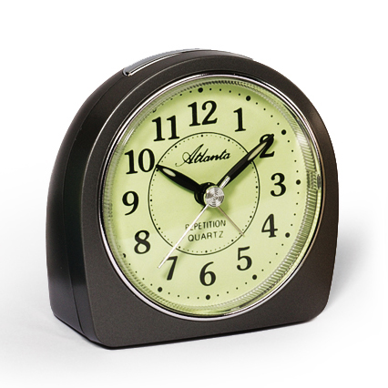 Atlanta 1586/4 anthracite Quartz Alarm clock with luminous dial