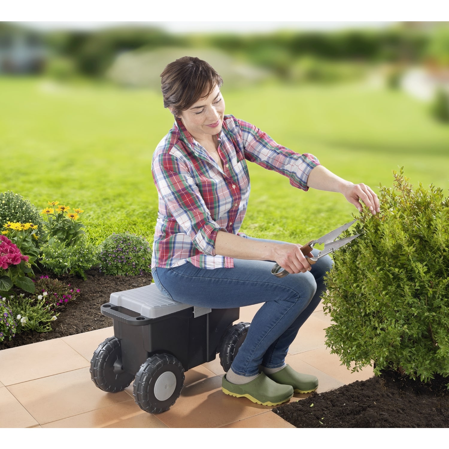 Tuin- en hobbywagen XXL - comfortabel werken in de tuin, thuis en in de werkplaats