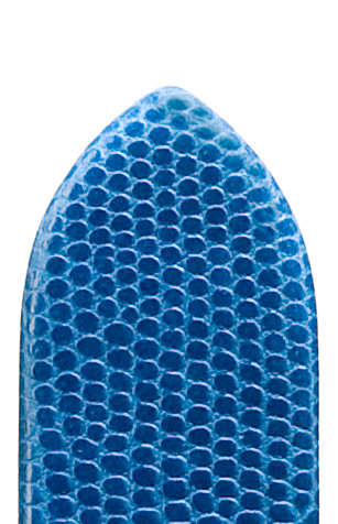 Pasek skórzany Java 12mm metaliczny niebieski z elegancką strukturą jaszczurki