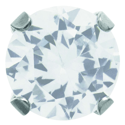 Prikbel Systeem 75, Tiffany met Cubic Zirkonia wit 5mm Studex