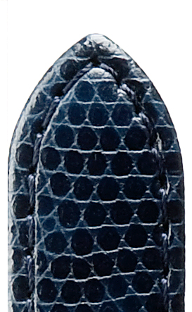 Lederband Brillant 12mm dunkelblau mit modischer Eidechsprägung, genäht