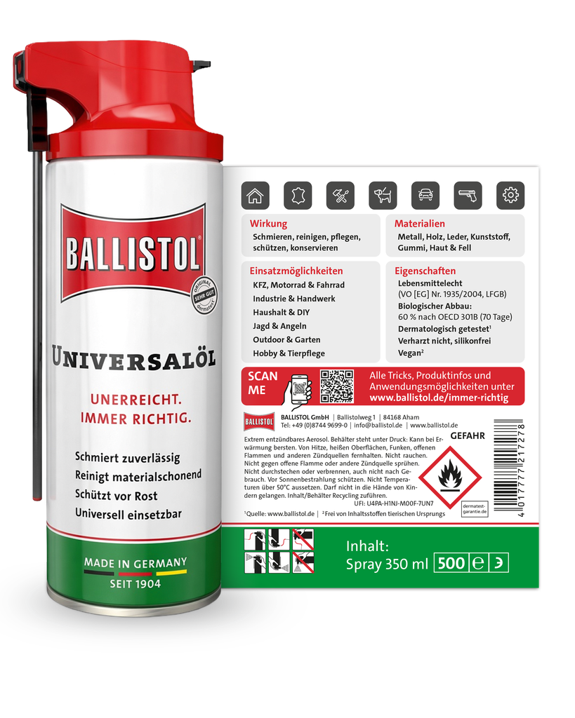 BALLISTOL Universalöl mit Sprührohr, 350ml
