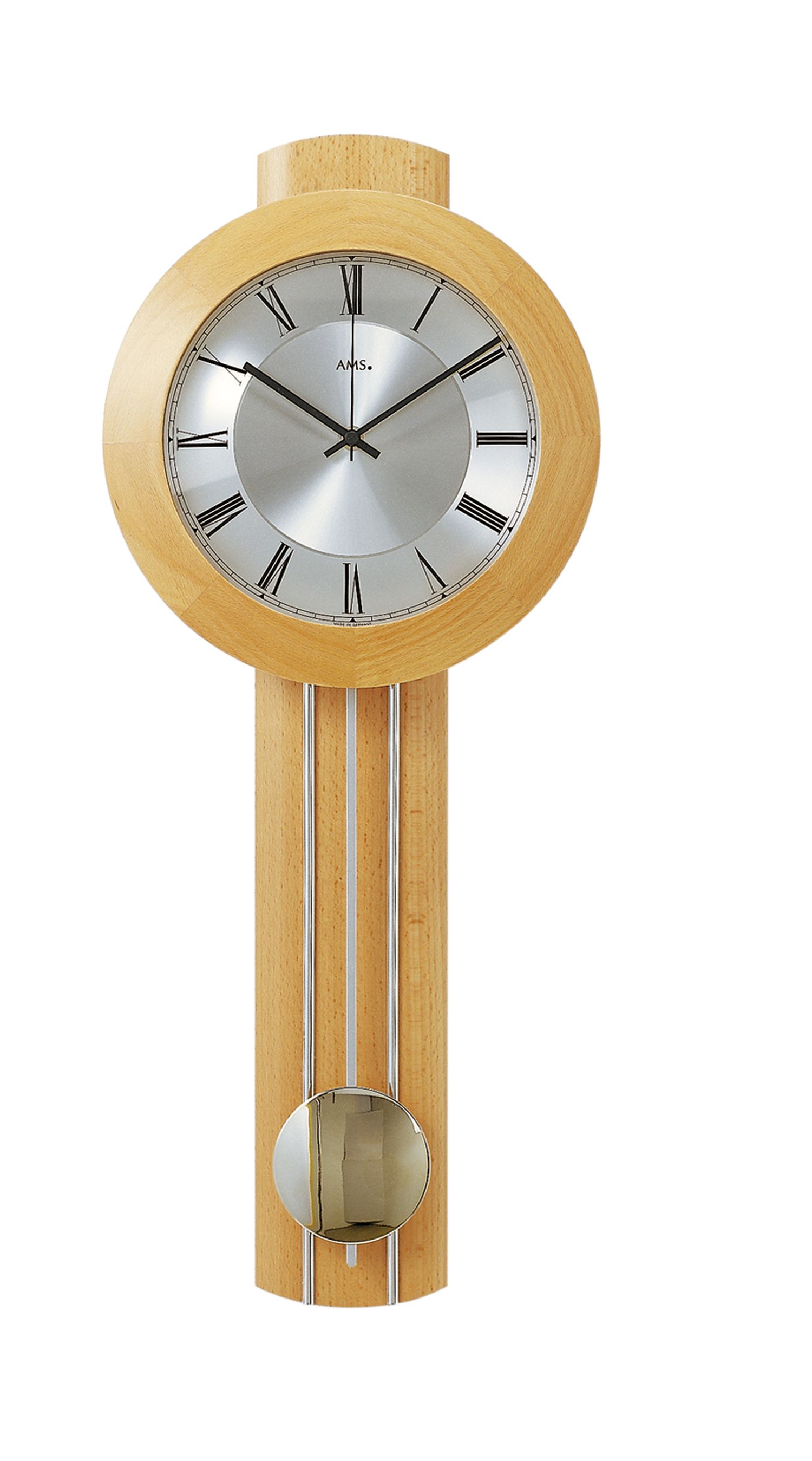 AMS radio pendulum clock Aarau beech