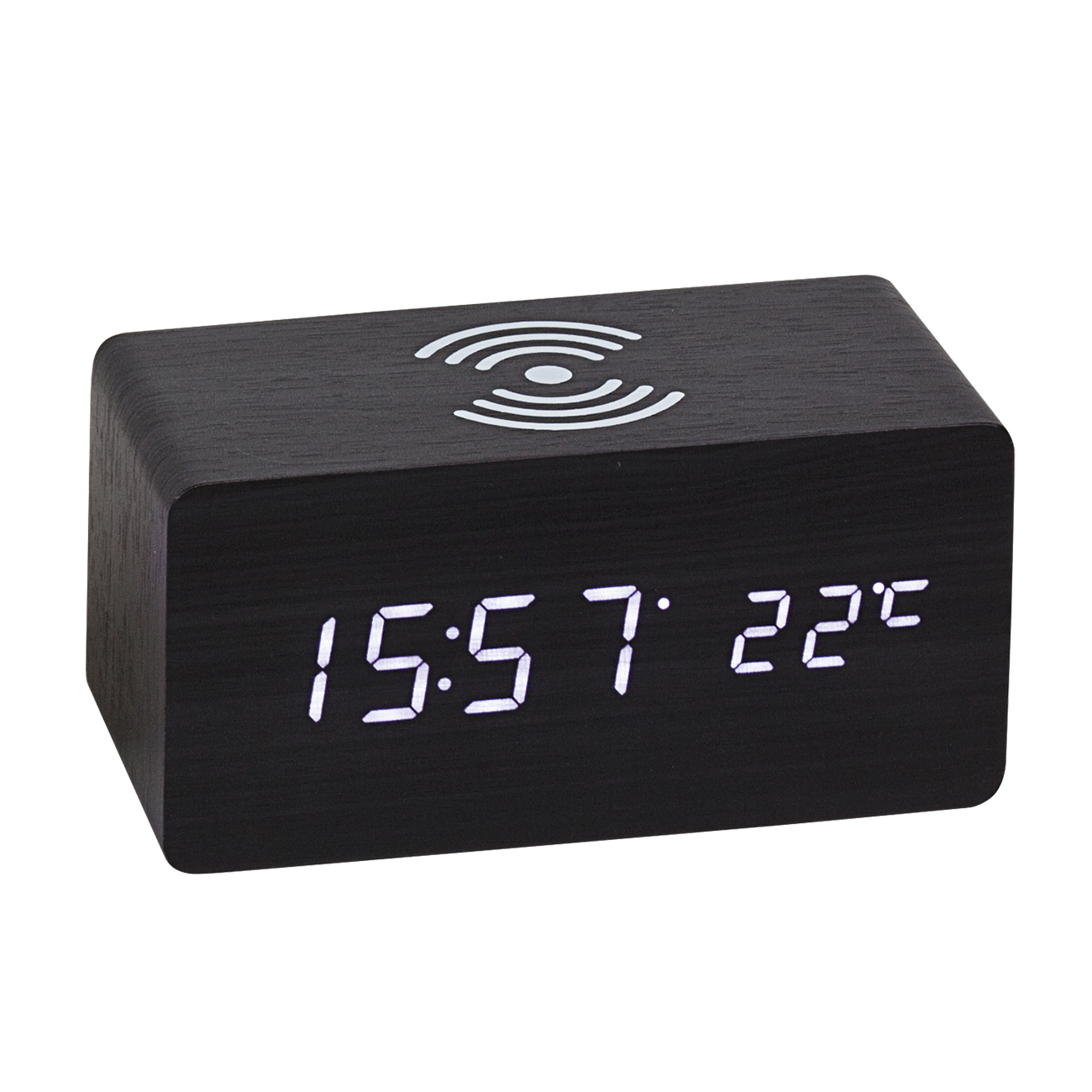 Atlanta 1129/7 black LED alarm clock Touch